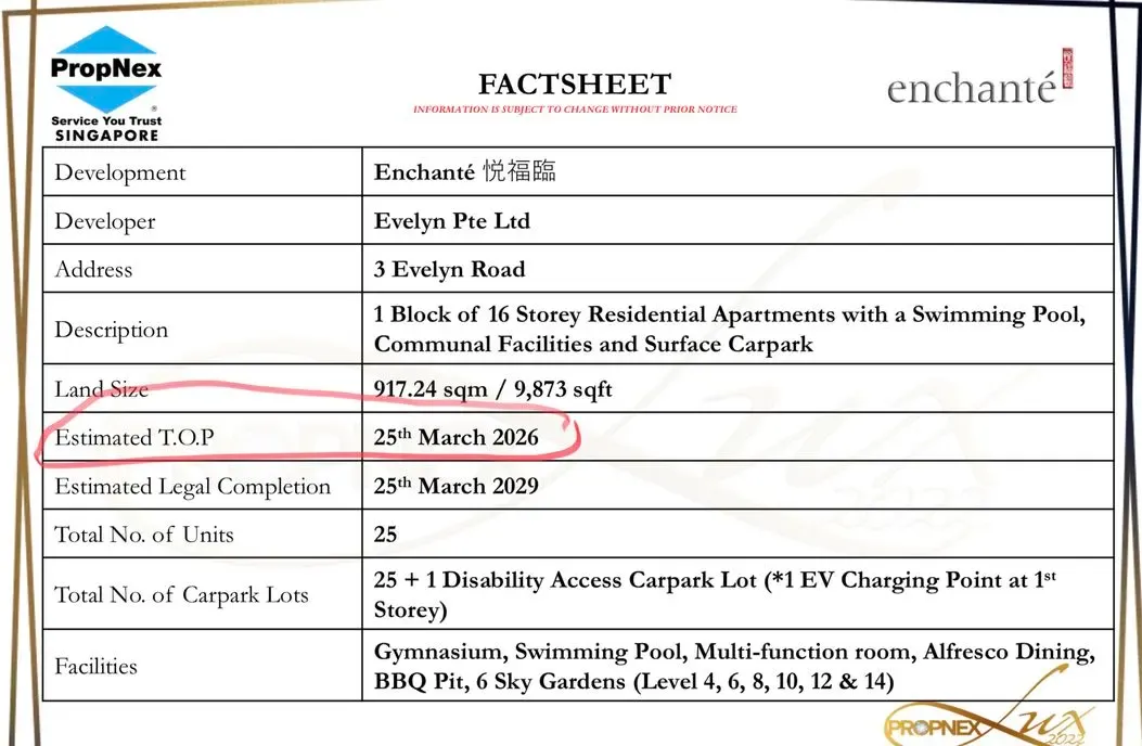 Enchante Condo Date of Vacant Possession