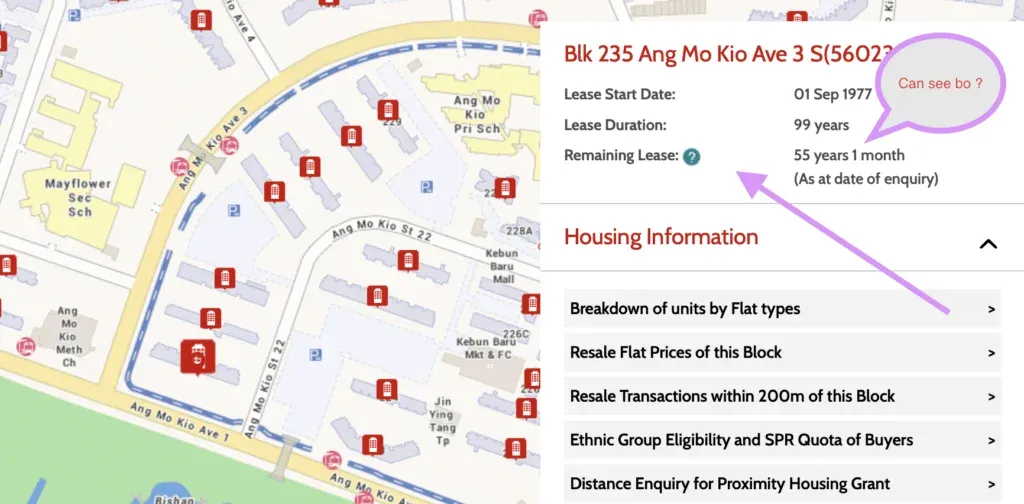 Finding HDB remaining lease