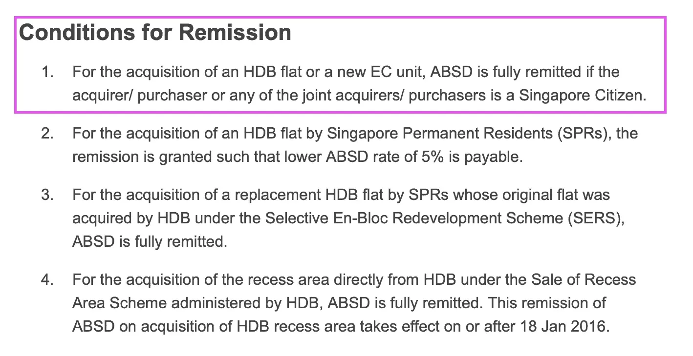Conditions for Remission for ABSD
