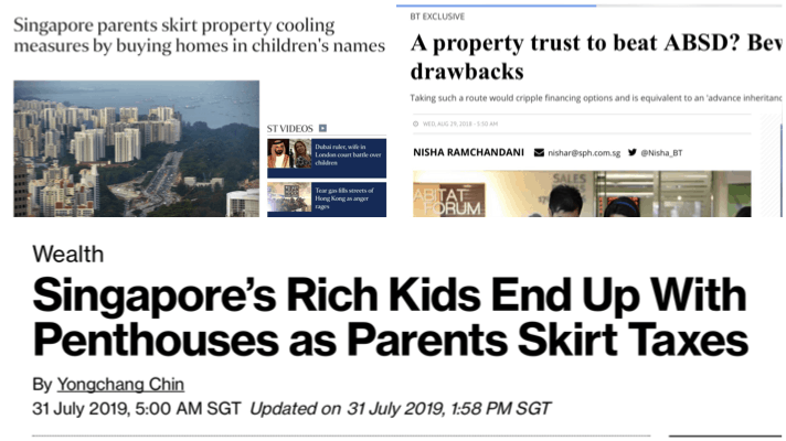 Newspaper Article on Why buy Singapore Property In Trust for your child