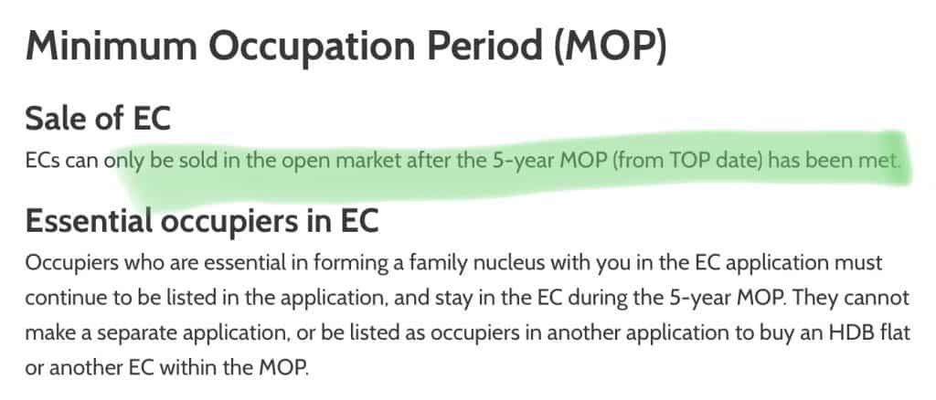 5 Years MOP for EC too