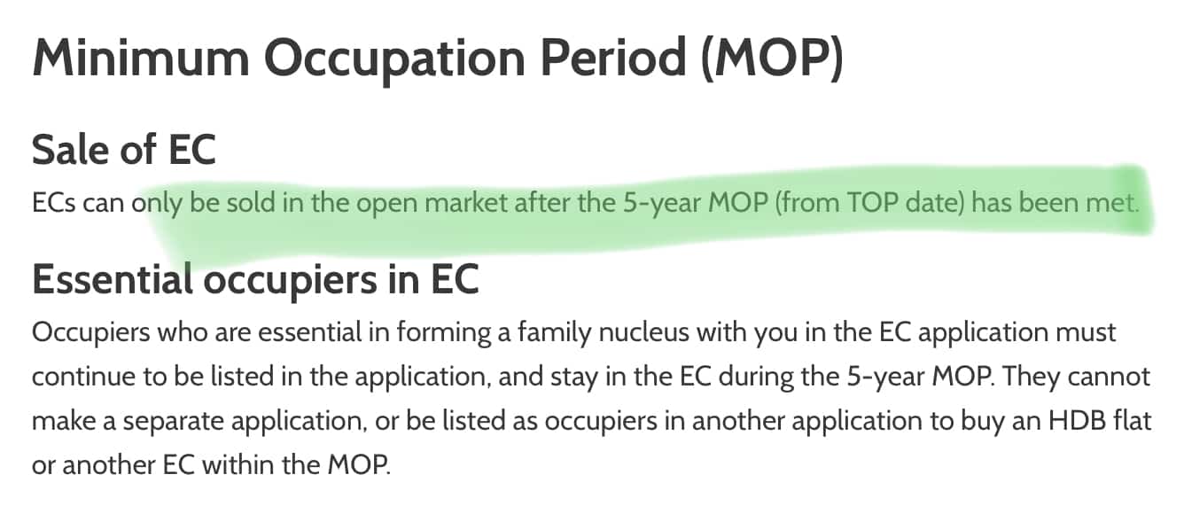HDB MOP Rules aka what can I do or not do
