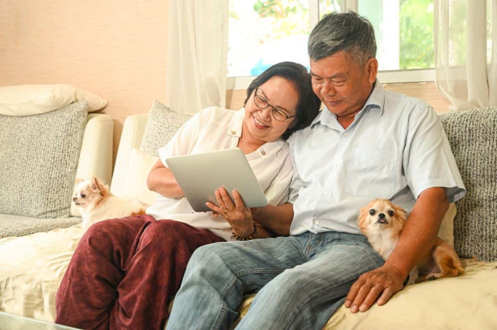 Elderly couple buying HDB after selling private property