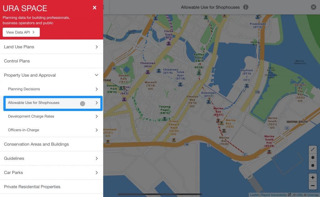 URA Shophouse use